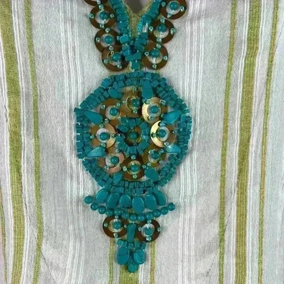 Soft Surroundings Elisha Turquoise Beaded Tunic Top Size Medium - Picture 8 of 12